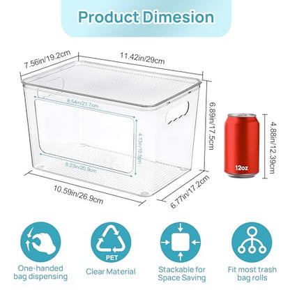 1 Pack Clear Trash Bag Holder, Stackable Garbage B... (Clear | Plastic)