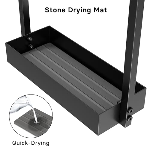 Metal Umbrella Stand with Drying Stone, Fits Compact Small Spaces | Free Standing