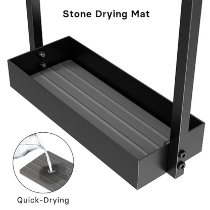 Metal Umbrella Stand with Drying Stone, Fits Compact Small Spaces | Free Standing