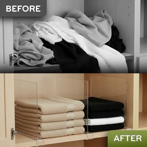 Acrylic Shelf Dividers for Closet Organization, Closet Shelf Divider, 6 Pack