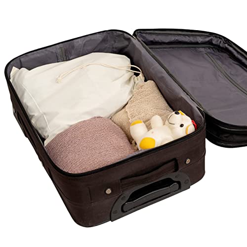 Organic Cotton Dust Proof Storage Bags for Handbags - Large Purse Storage Bags - Dust Bag Cover for Expensive Purses & Handbags - Extra-Large Cotton Drawstring Storage Bags (3 Bags - 26"x20")