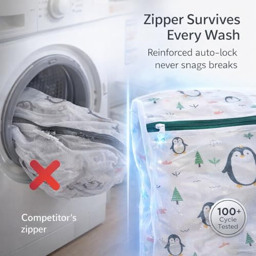Mesh Laundry Bags for Delicates – 5-Pack (Bra Bag + S/M/L/XL) | Durable Honeycomb Mesh, Protects Clothing in Washer & Dryer, Travel Organizer – Ideal for Bras, Lingerie, Sweaters