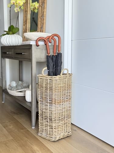 KOUBOO Kobo Square Umbrella Stand with Metal Water Catch, Gray Storage Basket Grey