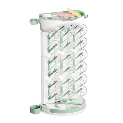 Momcozy Baby Bottle Drying Rack, 18 Bottles Vertical Space Saving | Ventilated Drying for Baby Accessories & Pump Part, BPA-Free Food-Grade, Detachable Travel, Easy Clean, Sturdy Base