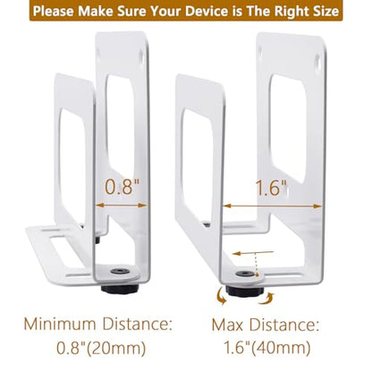 Cable Box Mount Modem Wall Mount Adjustable Wall Mount Holder for Apple TV, Roku, Mac mini, Xiaomi TV Box，Mini PC, Modems, Routers (Narrow)