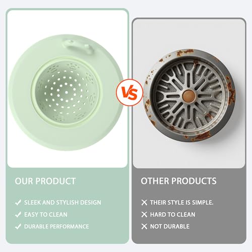 Li&Zhao Kitchen Sink Drain Strainer - 4 PCS Silicone Sink Strainer Drain Stopper Sink Plug 4.6˝ Diameter Rim Drain Catcher Kitchen Sink Drain Filter Basket (4 Colors)