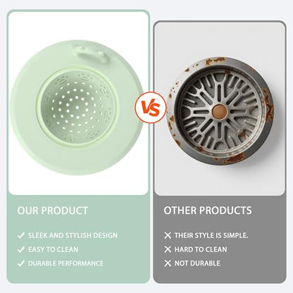 Li&Zhao Kitchen Sink Drain Strainer - 4 PCS Silicone Sink Strainer Drain Stopper Sink Plug 4.6˝ Diameter Rim Drain Catcher Kitchen Sink Drain Filter Basket (4 Colors)