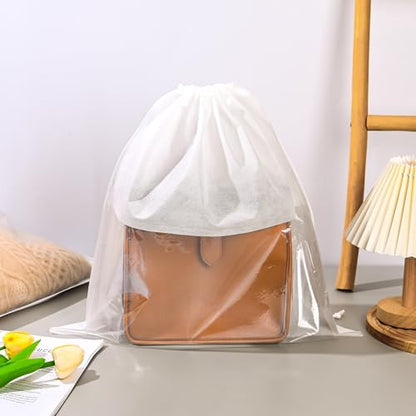 Pack of 10 Dust Cover Storage Bags Drawstring Bags for Handbags Shoulder Bags Purses Shoes Boots (19.6"x19.6")