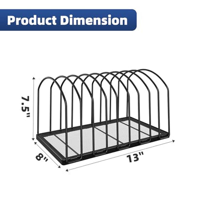 Simple Trending Desk File Sorter Organizer, 9 Section File Rack, Black | Metal Vertical File Folder Holder Stand, Paper Document Magazine Book Album Letter, Home Office, 13.25"D x 8.25"W x 7.5"H