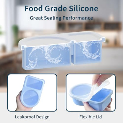 5 Pack Silicone Snack Containers with Lids, Reusable Snackle Box, 8 oz
