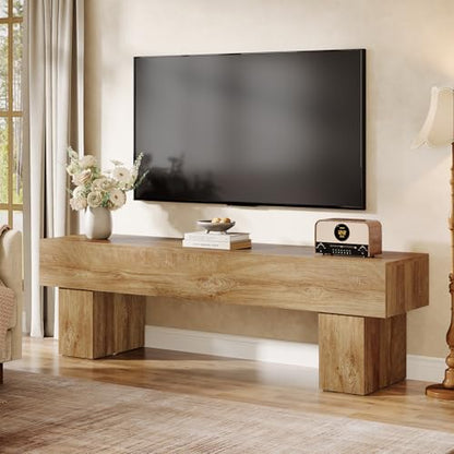 Tribesigns 63" TV Stand, Farmhouse Entertainment Center, Low TV Console Table for Living Room, Long Media Console Television Stands for 55/60/65 Inch TV