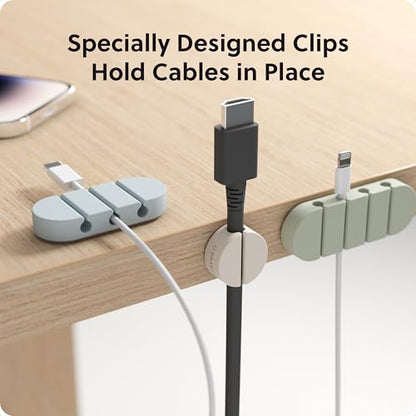 U Brands Adhesive Cord Organizers, Set of 15 Cable Clips, Assorted Colors