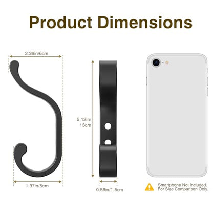 bussdis Coat Hanger Wall Mount 8-Pack - Wall Hooks for Hanging Heavy Duty | Large Coat Hangers Holds 30LB, Metal Screw-In Hooks for Door, Closet, Bathroom, Clothes, Purse, Bag, Jacket, Robe