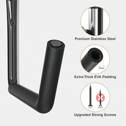 niffgaff Heavy Duty Garage Storage Hooks - 120 LB Capacity Wall Mounted Rack for Kayaks, Ladders, and Bikes