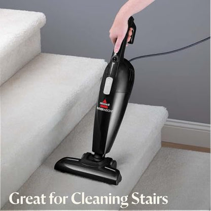 Bissell 2033M Featherweight Stick Lightweight Bagless Vacuum and Electric Broom with Crevice Tool for Hard Floors and Carpets, Black
