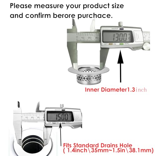 Bathroom Sink Strainer, Bathtub Lavatory Sink Drain Strainer Hair Catcher for Laundry, Mop Pool, Utility, Slop, RV Sink。Fit Hole Size from1.4~1.5",3 Pack(Product SIZE1.3inch)