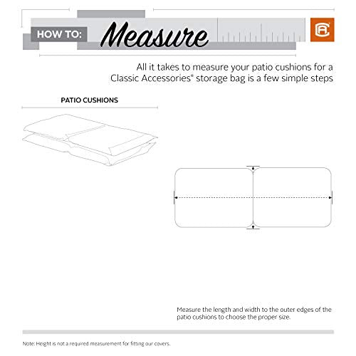 Classic Accessories Veranda Water-Resistant 60 Inch Patio Cushion and Cover Storage Bag, Patio Furniture Covers
