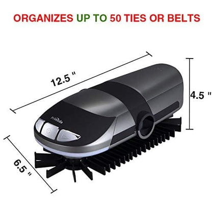 Motorized Tie Rack Stores Up to 50 Ties– Closet Organizer, Holds & Displays Up to 50 Ties Or Belts, Rotation Operates with Batteries. Great Gift Idea for Fathers Day