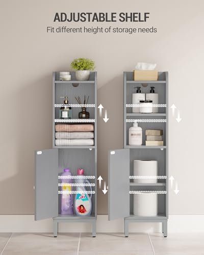 Bathroom Storage Cabinet, Small Corner Floor Cabin... (Grey)