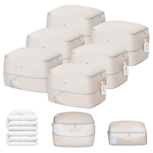 Comforter Storage Bag 6 Pack - Blanket Storage Org... (6 Count | Beige | Nylon)