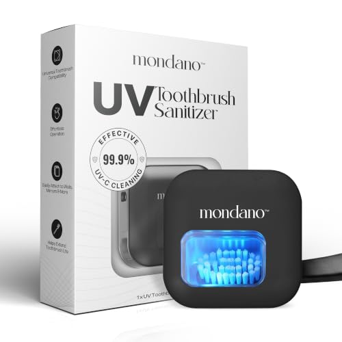 UV-C Toothbrush Sanitizer and Holder, Toothbrush C... (Midnight Black)
