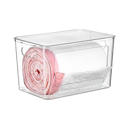 1 Pack Clear Trash Bag Holder, Stackable Garbage B... (Clear | Plastic)