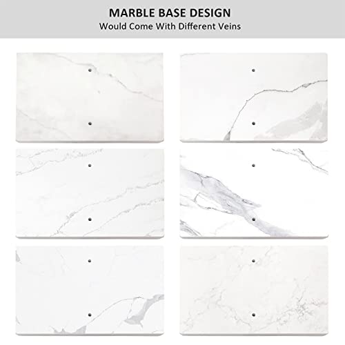 40 Inch Standing Towel Rack Double-T Shape Tall Bath Towel Sheet Holder with Marble Design Base for Bathroom Floor Next to Tub or Shower 2 Tier Towel Holder Stand Stainless Steel Brushed Nickel