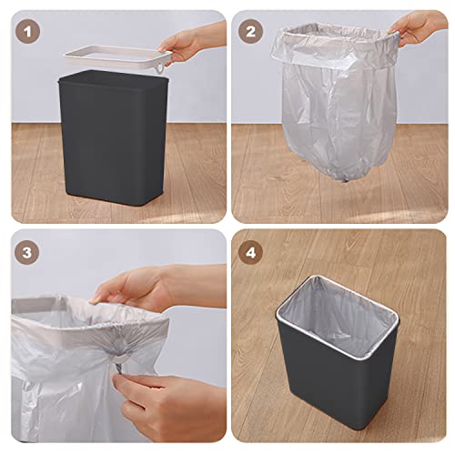 Touchless Bathroom Trash Can - 2.5 Gallon Smart Trash Can Sensor Motion | Skinny Trash Bin with Lid - Electric, Narrow, Plastic, Auto Open - Small Slim Automatic Garbage Can ( Black )