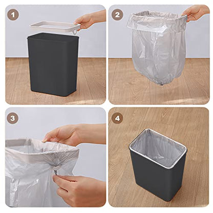 Touchless Bathroom Trash Can - 2.5 Gallon Smart Trash Can Sensor Motion | Skinny Trash Bin with Lid - Electric, Narrow, Plastic, Auto Open - Small Slim Automatic Garbage Can ( Black )