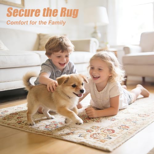 Non-Slip Rug Pad 6' x 9' – Felt & Rubber Underlay in Dark Gray, Waterproof & Grippy for Hardwood, Tile, Laminate Floors, Prevents Slipping & Bunching