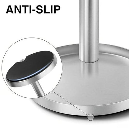 Toothbrush & Toothpaste Holder for Bathroom Countertop, Metal Electric Toothbrush Stand with Razor Slot, Ideal Design Caddy for Kids & Family, Brushed Silver