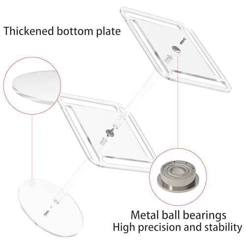 360° Rotating Acrylic Sunglasses & Eyeglasses Display Rack - Double-Tier Clear Tabletop Organizer for Eyewear