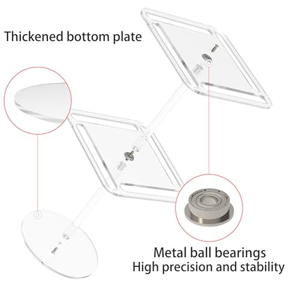 360° Rotating Acrylic Sunglasses & Eyeglasses Display Rack - Double-Tier Clear Tabletop Organizer for Eyewear