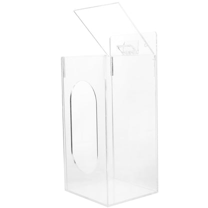 GARVALON Clear Glove Face Mask Organizer Dispenser Holder Wall-Mounted Acrylic Storage Box Rack Pre-drilled Holes on The Wall for Office & Home Use