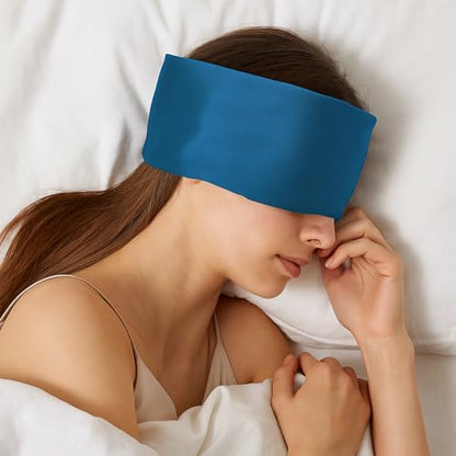 Sleep Mask, 22 Momme Mulberry Silk Eye Mask for Women & Men, Adjustable Strap Eye Cover for Sleeping and Travel, Teal & Sky Blue