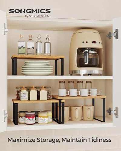 Cabinet Organizer Shelf, Set of 3 Kitchen Counter...