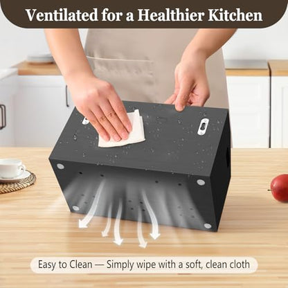 Black Kitchen Utensil Holder With 5 Compartments F... (Black | Pine Wood)