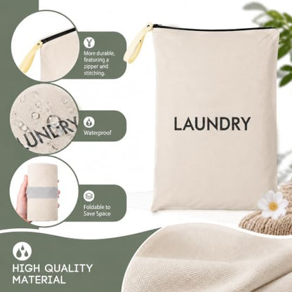 23.6" x17.3" Dirty Clothes Bag for Traveling and Camping | Travel Laundry Bags with Zipper,Hand Strap,Portable,Washable,Travel Dirty Clothes Bag
