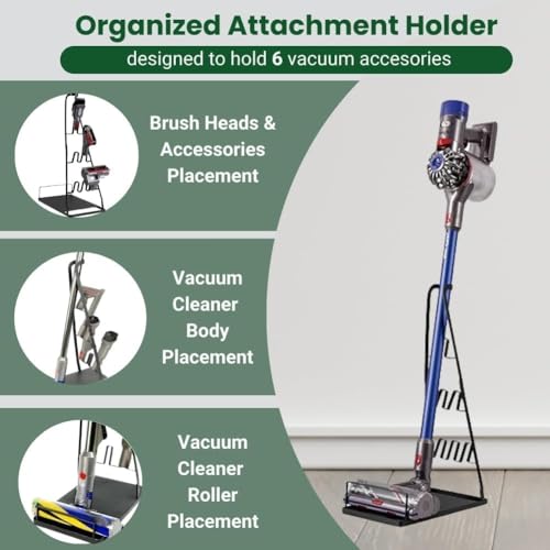 EZ SPARES Vacuum Stand,Storage-Stand-Docking-Station-Holder,Stable Metal Storage Bracket Stand Holder,Compatible with Dyson,Hoover, Eureka, Rainbow,Shop VAC and Most Stick Vacuum(Black)