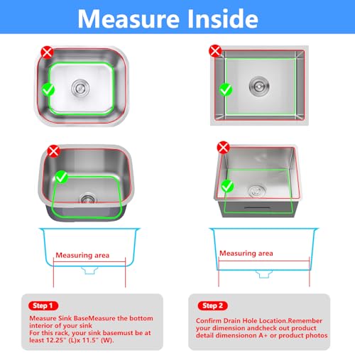 Sink Protectors for Kitchen Sink 12"x11"Silicone Sink mat 2pcs | Various sizes and styles,Protector for sinks and dish,Withstand to 500F,Food-grade silicone ,raised feet,Dishwasher Washing