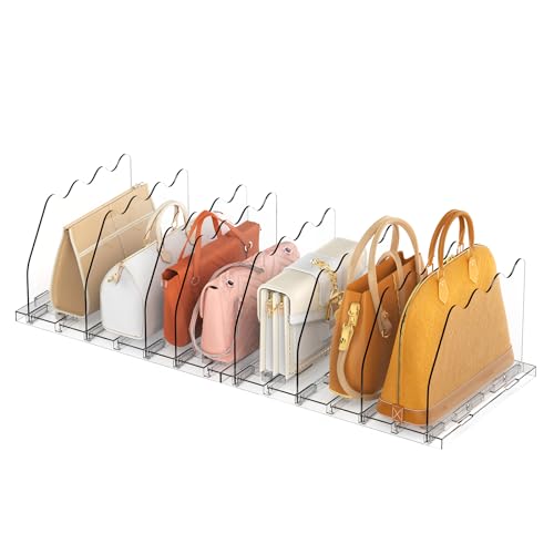 Purse Storage Organizer for Closet Clear Shelf Div... (Clear | Plastic)