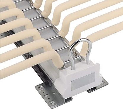 MYOYAY Pull Out Trousers Rack 22 Arms Steel Pull Out Pants Rack Pants Hanger Bar Clothes Organizers for Closet for Space Saving and Storage Maximum Load 33lbs Beige 23.4x18x5.7inch