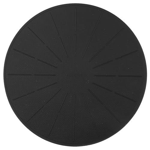 Induction Cooktop Mat - Silicone Fiberglass Scratch Protector - for Magnetic Stove - Non Slip Pads to Prevent Pots from Sliding During Cooking_ Black (11inches)