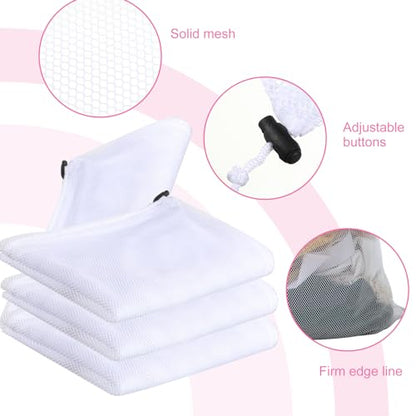 Berlune Large Mesh Laundry Bags, 24 x 36 Inch Bulk Wash Set with Drawstring for Commercial Use, Dorms, Vacation Rentals, Laundromats, Apartments & Facilities(White,30)