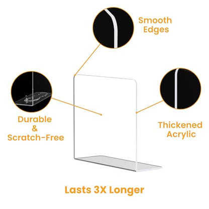 Shelf Dividers for Closet Organization: 8 Pack 10" x 12" Clear Acrylic Divider Organizer for Shelves - Free-Standing to Keep Clothes, Towels & Purses Upright - Fits Any Shelf Thickness