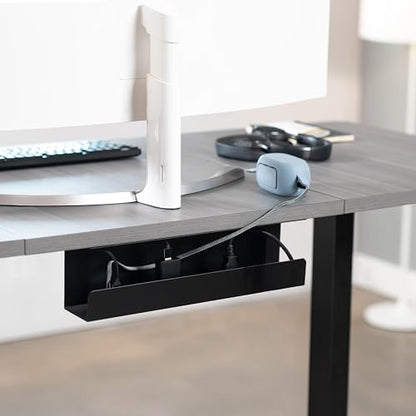VIVO Under Desk 17 inch Cable Management Tray, Power Strip Holder, Cord Organizer, Wire Tamer for Office and Home, Black, DESK-AC06-1C | Low Profile Power Strip Holder, Cord Organizer, Wire Tamer Steel Cable Rack for Office and Home, Holds 11 lbs