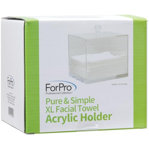 ForPro Pure & Simple XL Facial Towel Acrylic Holder, Disposable