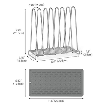Reusable Bag Dry Rack, 304 Stainless Steel Plastic Bag Dry Rack with Silicone Drying Mat, Easy to Disassemble Bag Dryer Rack for Reusable Bags, Ziplock Bags, Silicone Bags, Space Saving Drying Stand