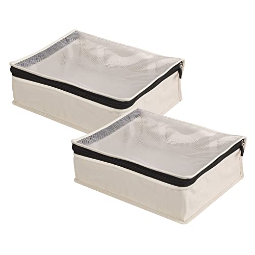 Canvas Sweater Storage Bags, 2-Pack, Breathable Co... (2 Count | Off-white | Cotton)
