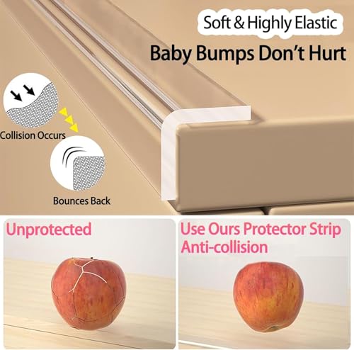 Clear Edge Protector & Corner Guards,2in（W x 3.3FT(L), Baby Proof Corner Protectors for FurnitureTable Bumper for Baby Safety, Sharp Edge Protector for Drawers, Tables, Cabinets